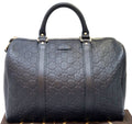 GUCCI 265697 GG Guccissima Leather Black Boston Bag