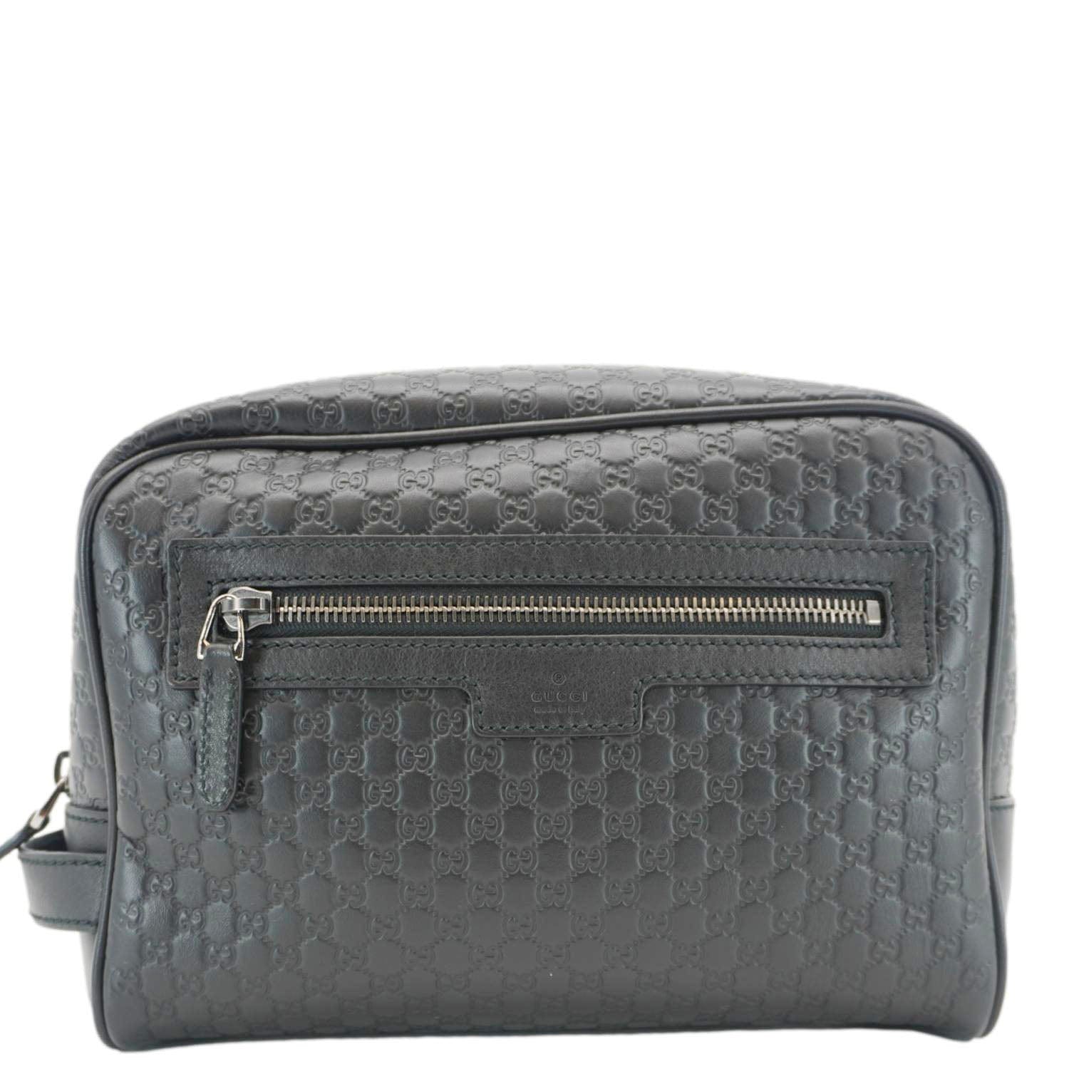 GUCCI GG Microguccissima Leather Toiletry Case Black 419775