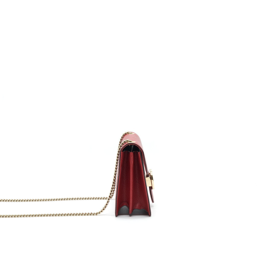 Gucci GG Interlocking Small Chain crossbody Bag Red with L