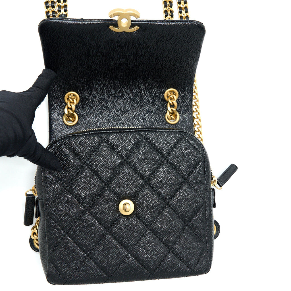 Chanel 22P Flap Backpack Caviar Black