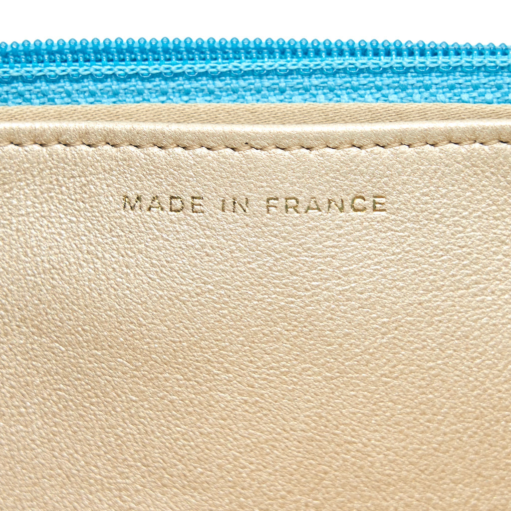 Chanel Camelia Wallet on Chain lambskin Blue