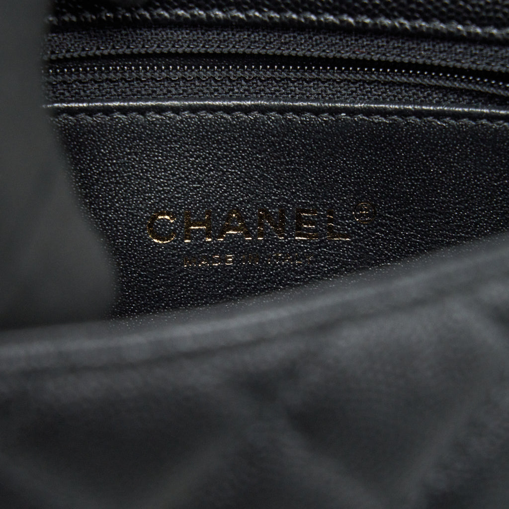 CHANEL MINI COCO HANDLE CAVIAR LEATHER WITH PYTHON HANDLE BLACK