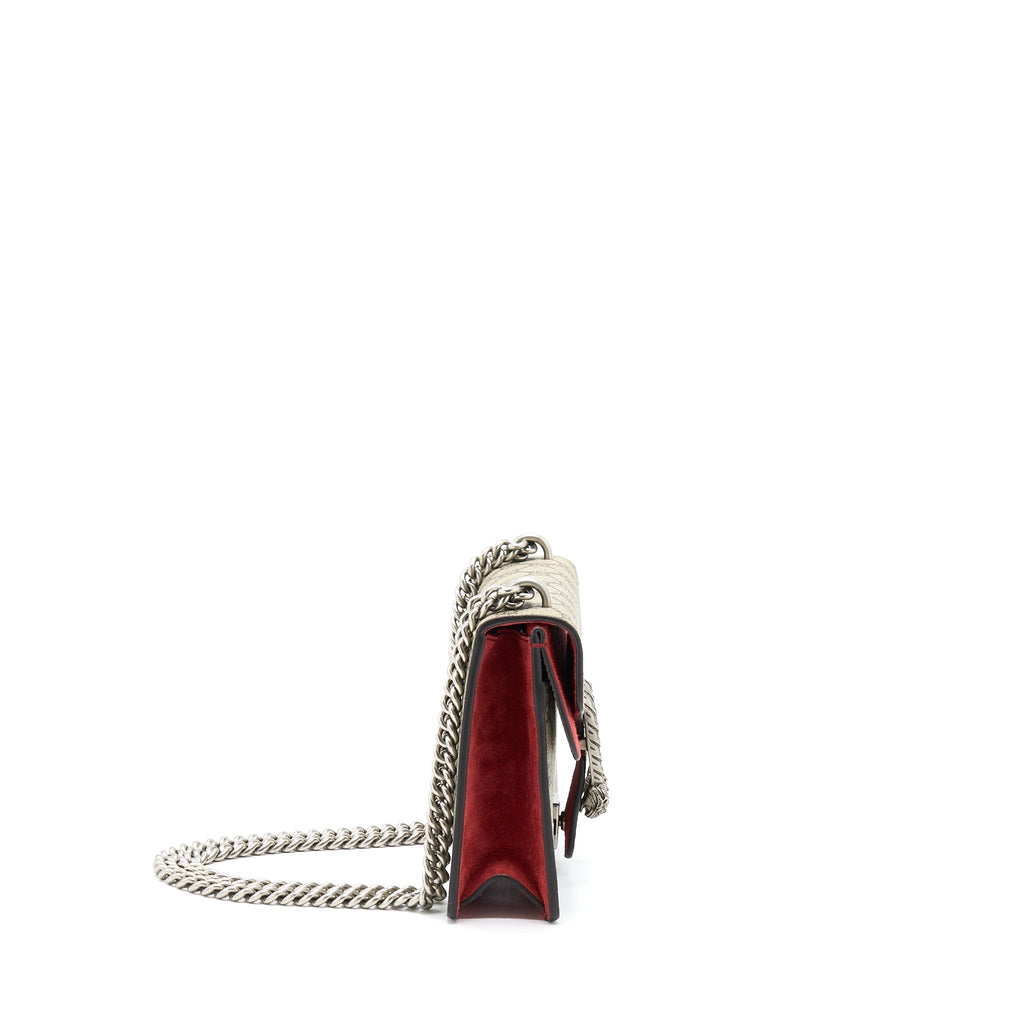 Gucci MIni Dionysus Supreme Suede Red Crossbody Bag SHW