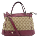 GUCCI Mayfair GG Canvas Tote Crossbody Bag Maroon 269894