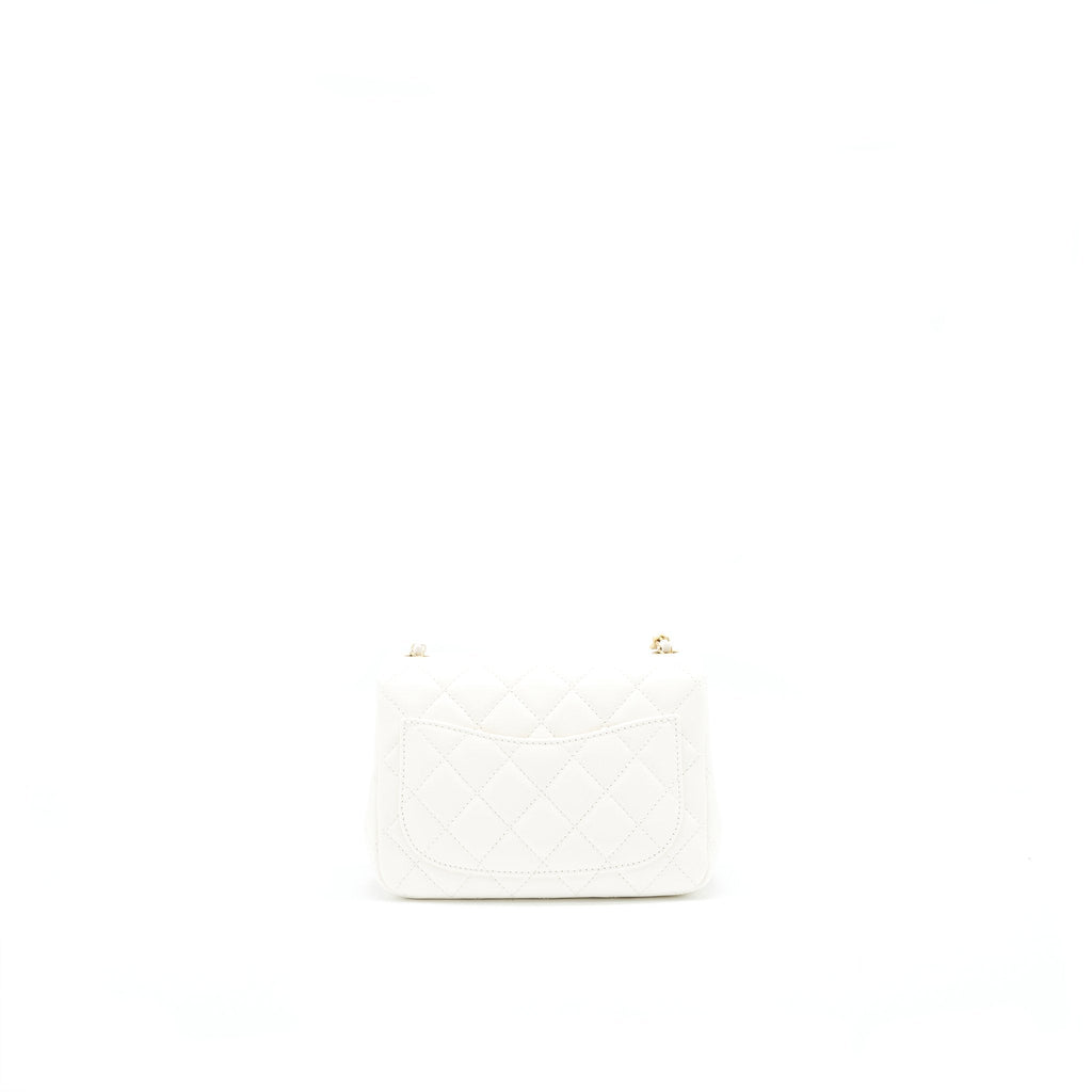 Chanel 21B pearl crush Mini Square flap Bag White