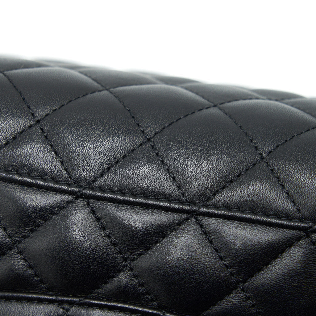 Chanel Quilted Backpack Calfskin Black