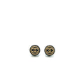 Chanel Round CC Logo Earrings Black/Gold