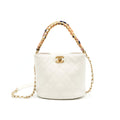 Chanel Bucket Bag With Chain Handle Caviar White