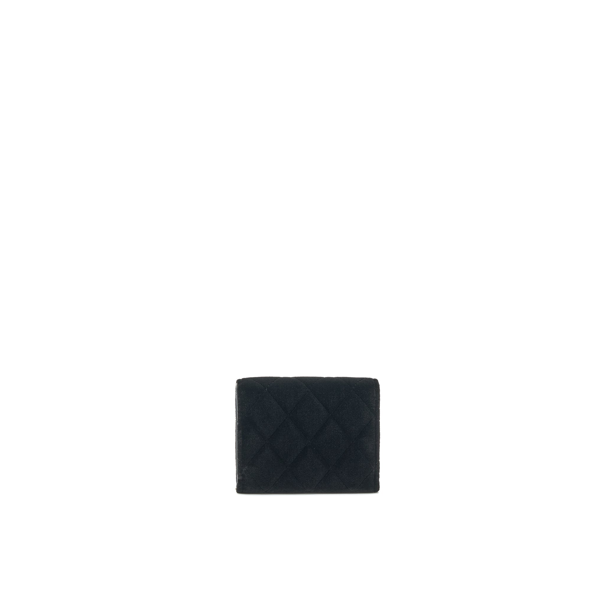 Chanel 21A velvet CC Crystal Logo  Holder