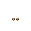 Chanel 22K Round With CC Earrings Ruby Gold Tone