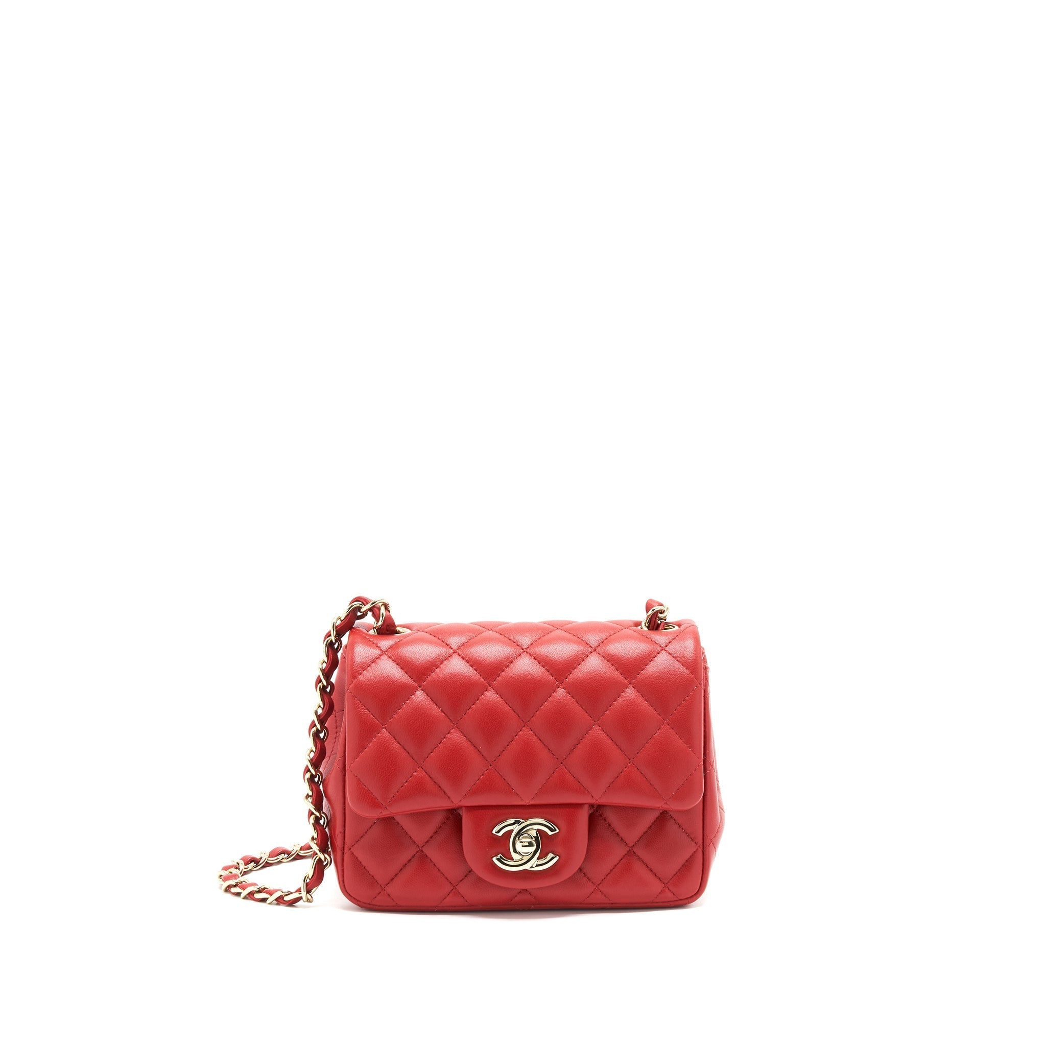 Chanel Mini Square Flap Bag Red L