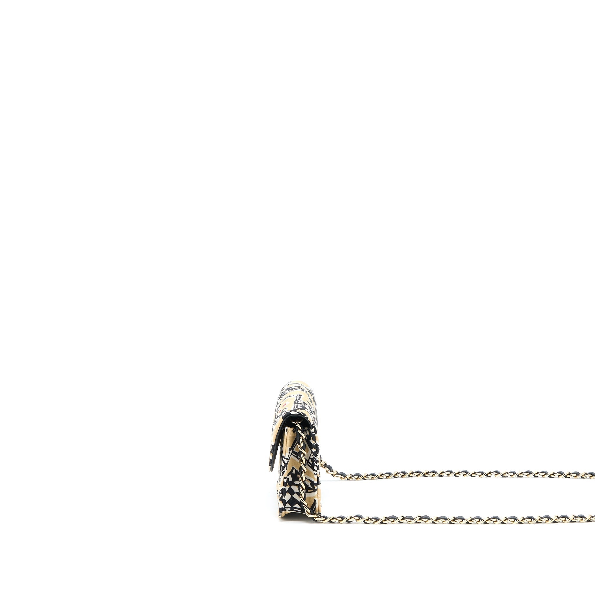 Chanel Mini Clutch with Chains Fabric Multicolour L (Microchip)