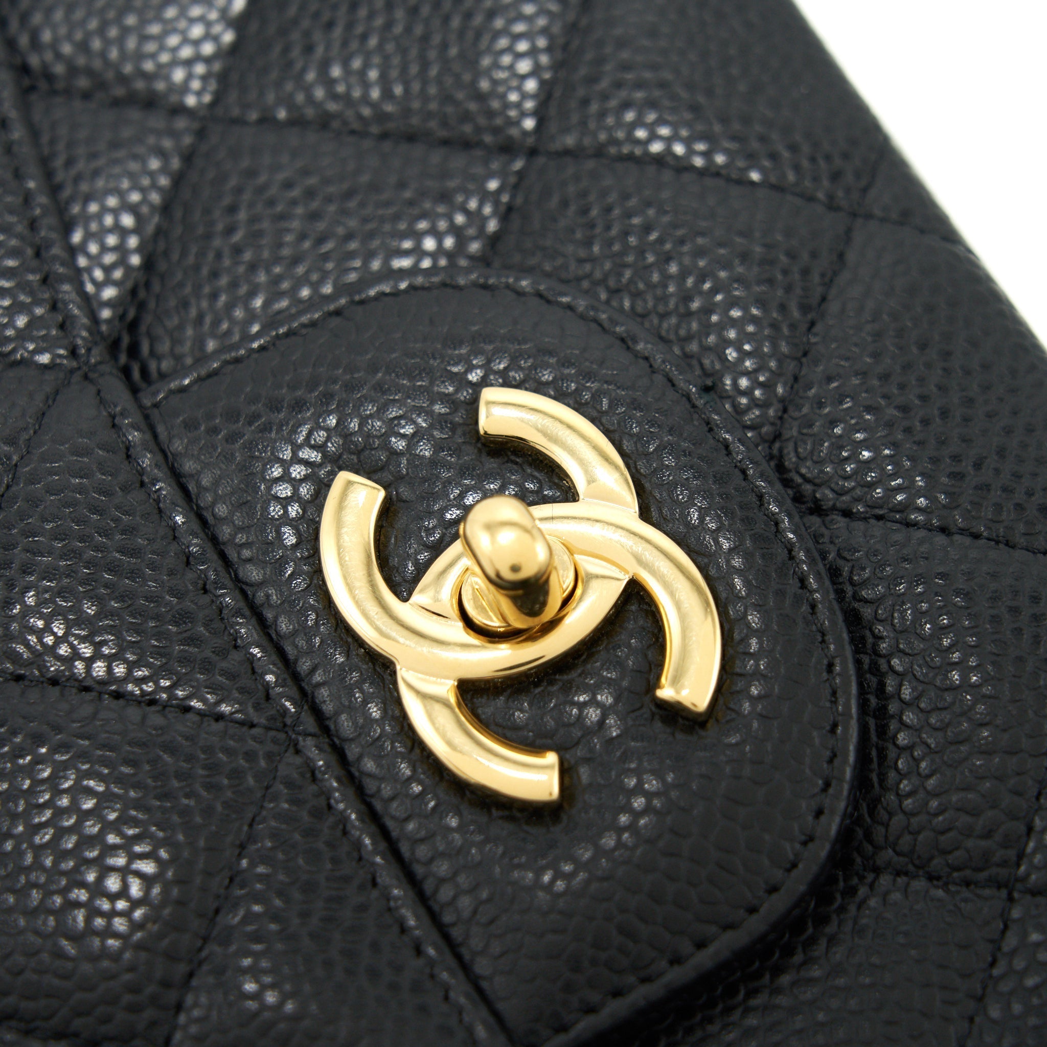 CHANEL CLASSIC JUMBO SINGLE FLAP BAG BLACK CAVIER
