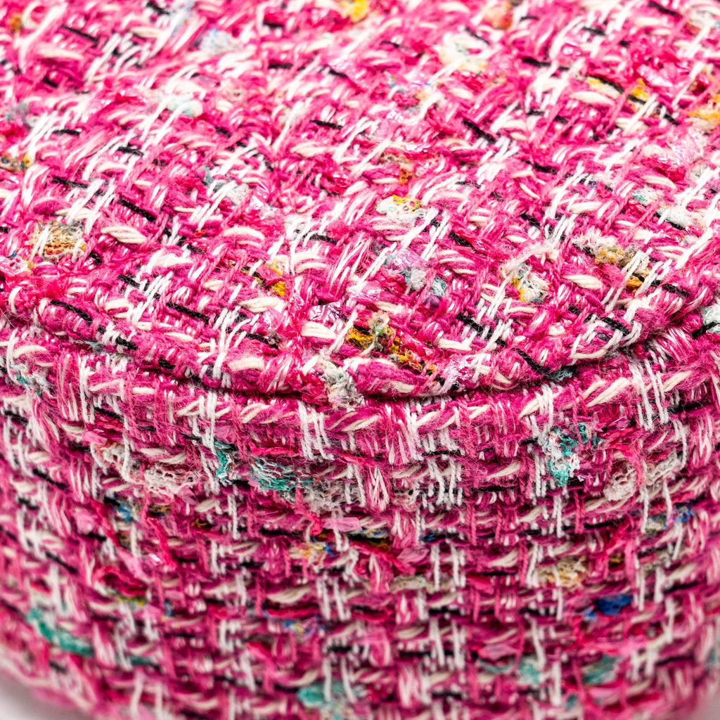 Chanel Round Clutch with Chain Tweed Pink/Multicolour L