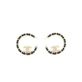 Chanel 22P Round CC Black Earrings L