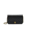 Chanel Vintage Lambskin Flap Bag with Chain Black 24K