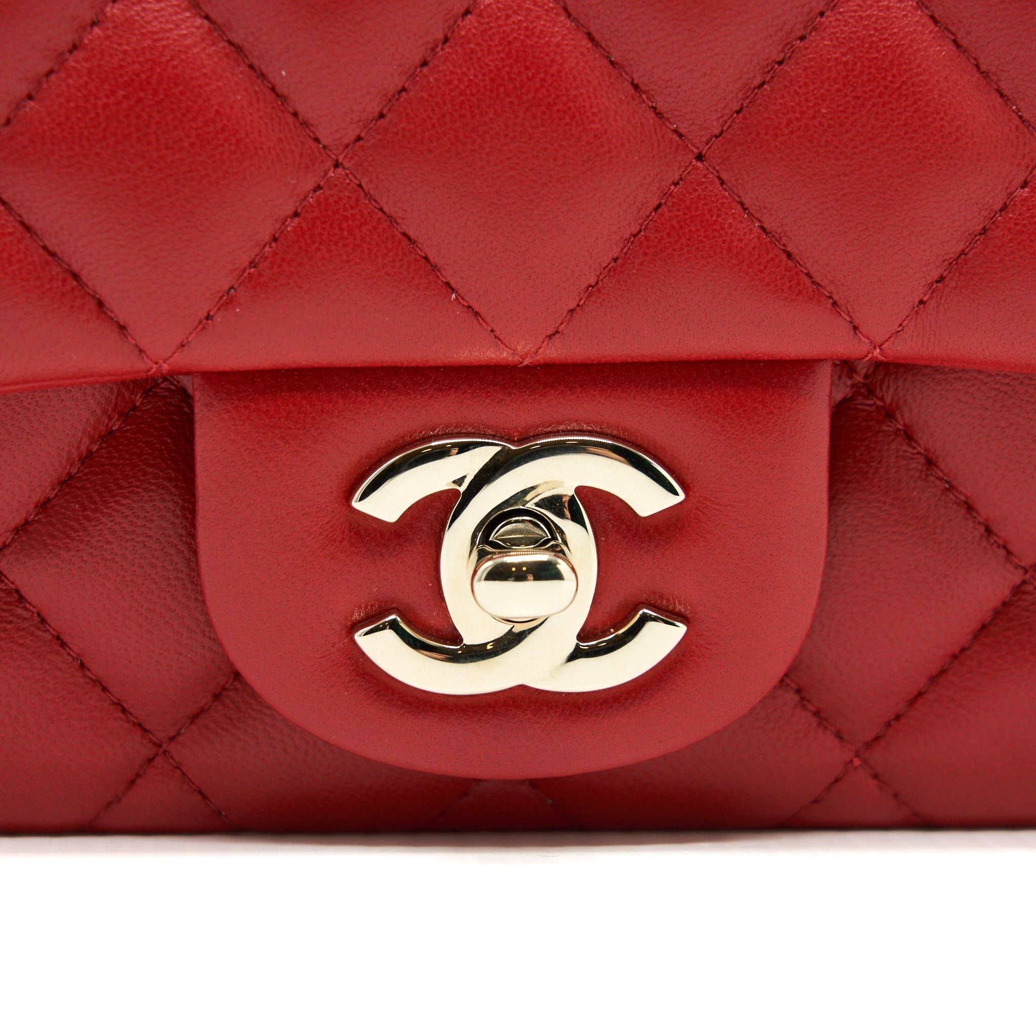 Chanel Mini Square Flap Bag Red L