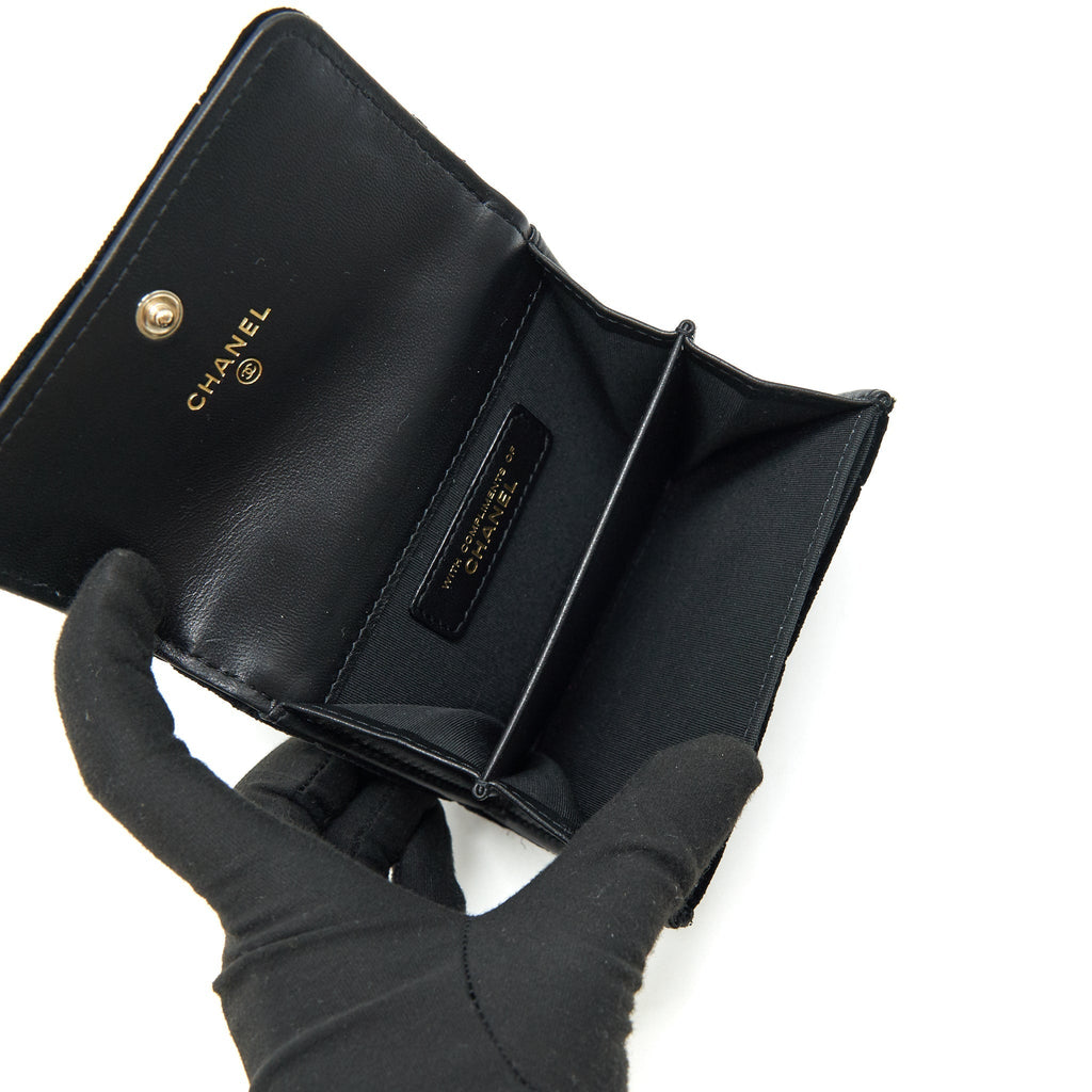 Chanel 21A velvet CC Crystal Logo  Holder