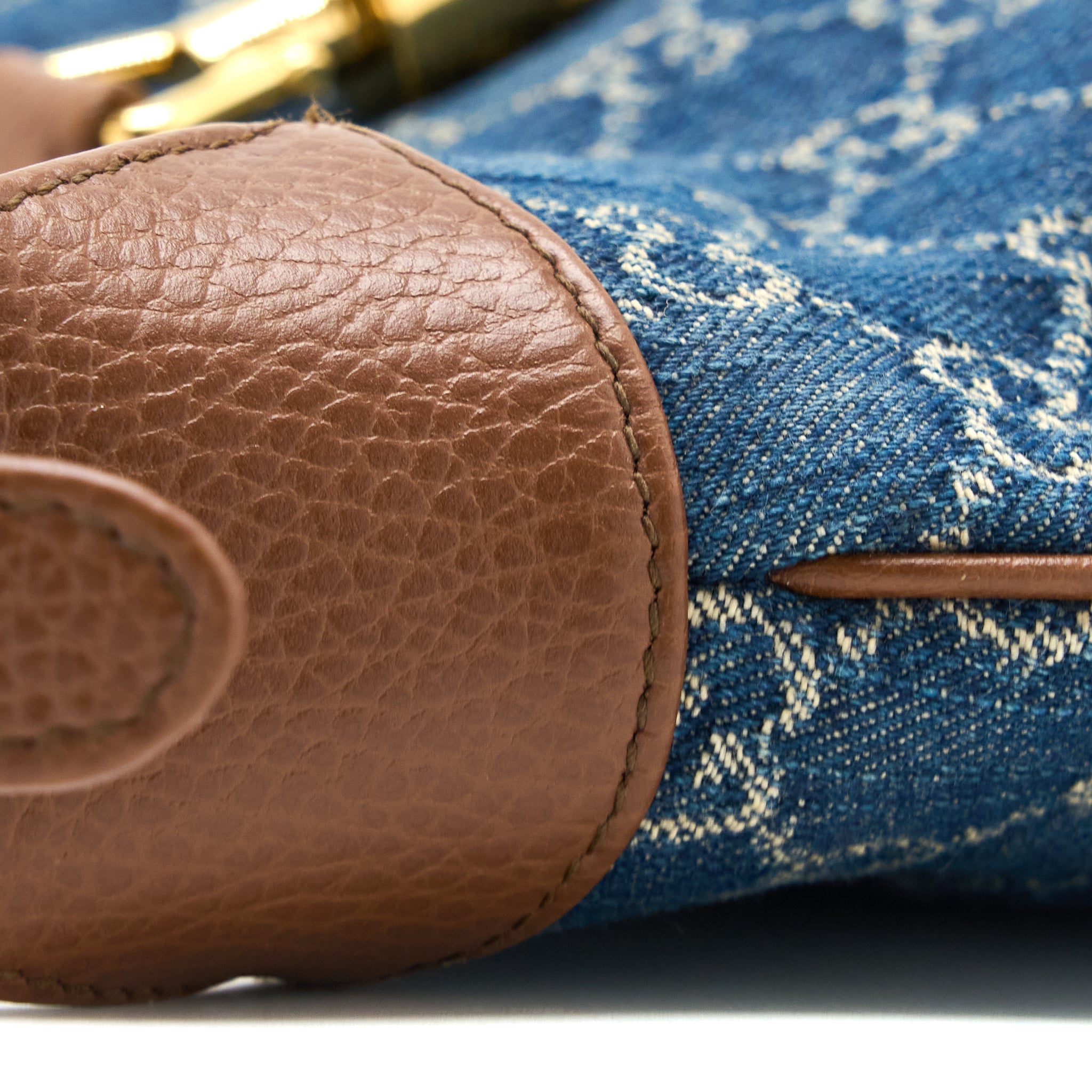 Gucci Jackie 1961 Small Shoulder Bag Denim/Leather Blue/Brown