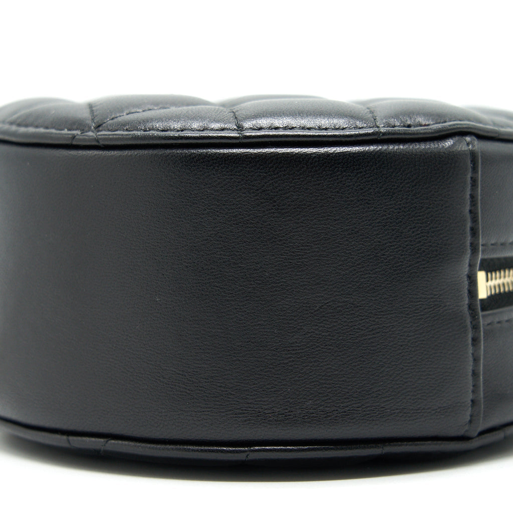 Chanel Round Clutch with Chain Black Brushed