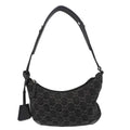 GUCCI Horsebit Slim Small GG Monogram Denim Hobo Shoulder Bag Black 774719