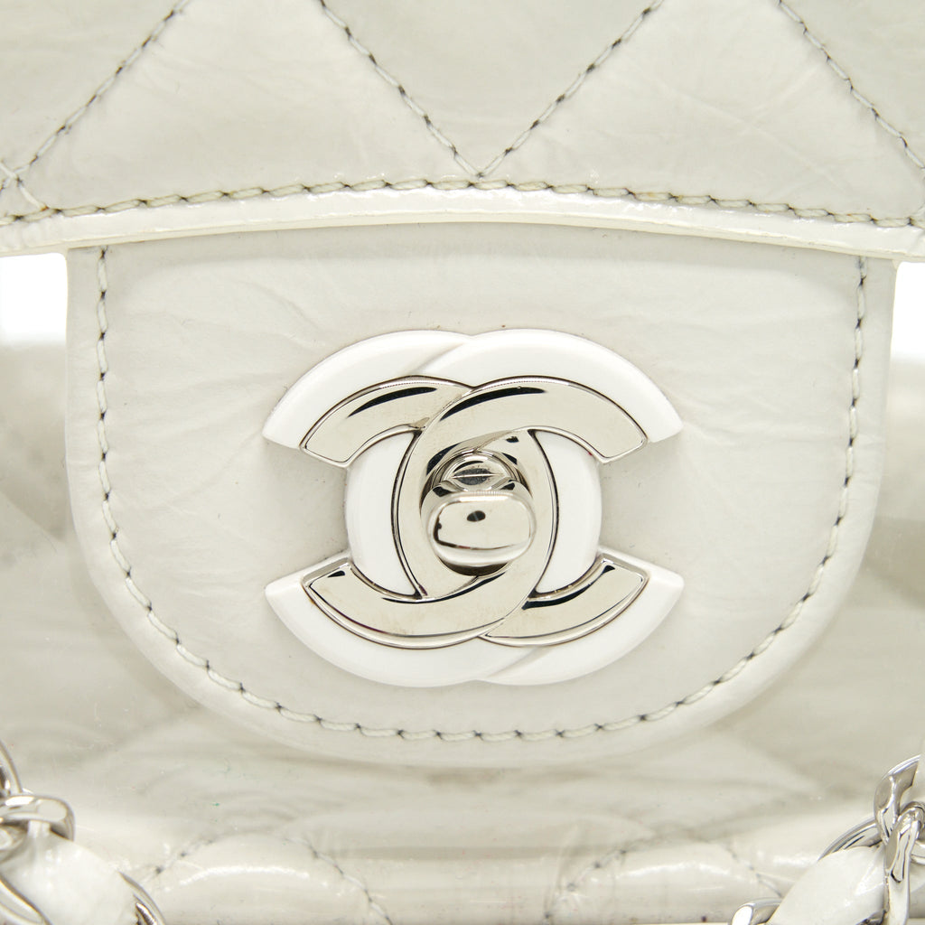 Chanel PVC Aquarium Backpack Aged Calfskin White