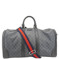 GUCCI Carry-On Large Soft GG Supreme Canvas Duffle Bag Black 478323