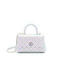 Chanel 21K Small Coco Handle 24cm Caviar Iridescent Lilac Rainbow Hardware