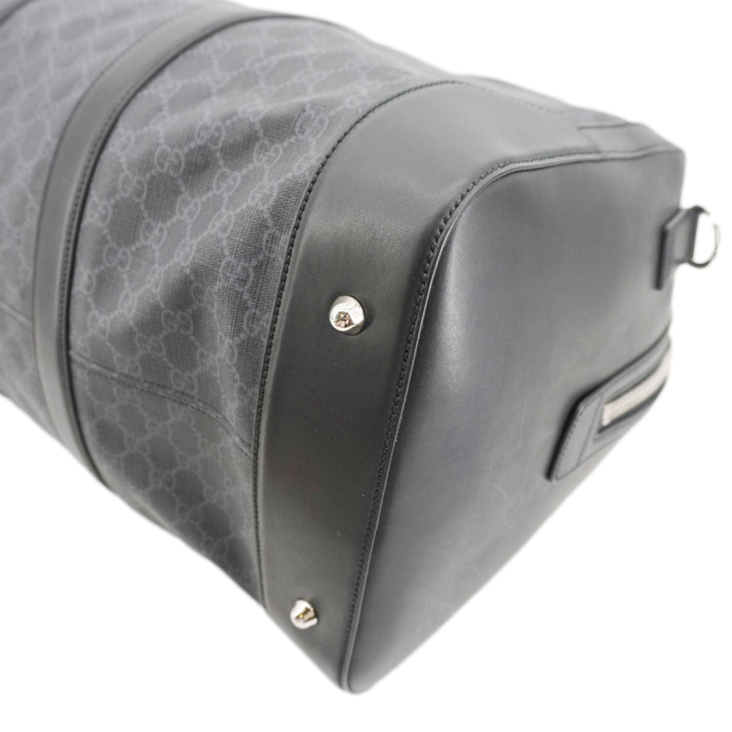 GUCCI Carry-On Large Soft GG Supreme Canvas Duffle Bag Black 478323