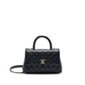 Chanel Small Coco Handle 24cm Caviar Black L Embossed Handle