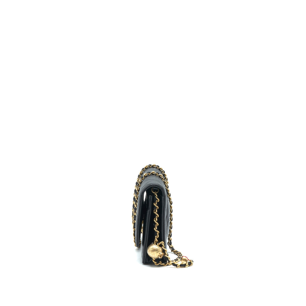 Chanel Pearl Crush Wallet On Chain Black  (Micrichip)