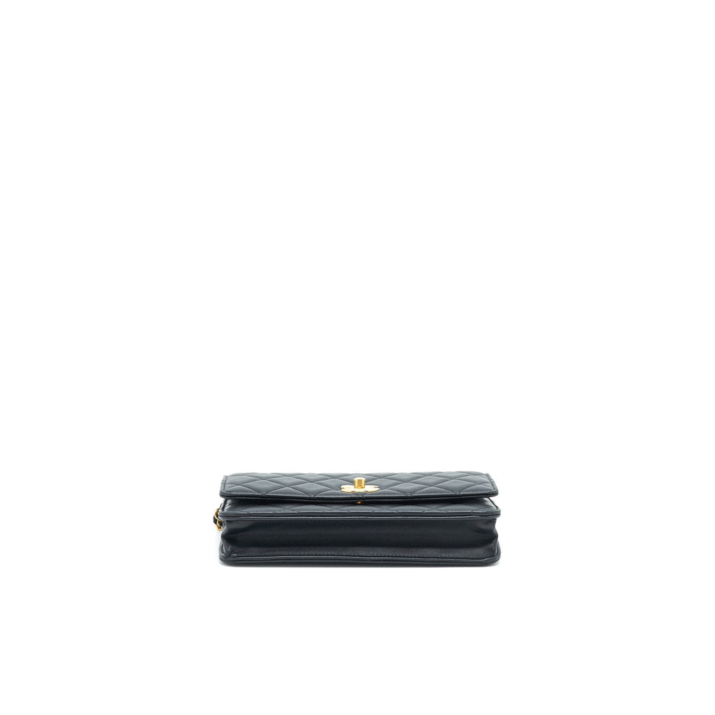 Chanel Pearl Crush Wallet On Chain Black  (Micrichip)