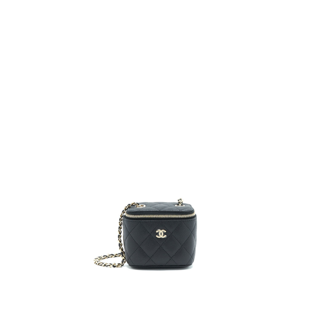 Chanel 22C Mini Vanity With Chain Black Caviar L