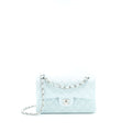 Chanel 21K Small Classic Double Flap Bag Caviar Light Blue