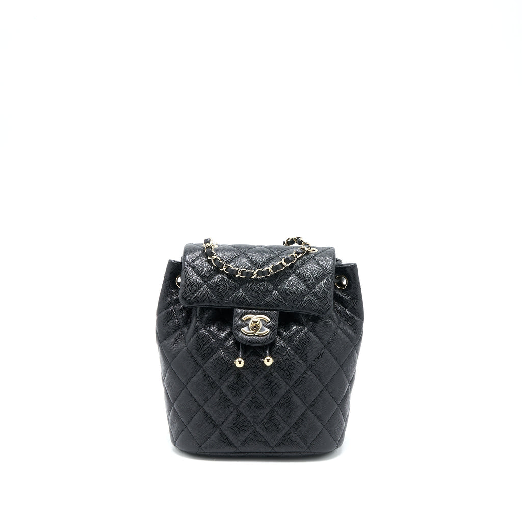 Chanel 23s Mini Flap Backpack Caviar Black L (Microchip)