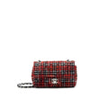 CHANEL SMALL RECTANGULAR RED BLACK TWEED IN