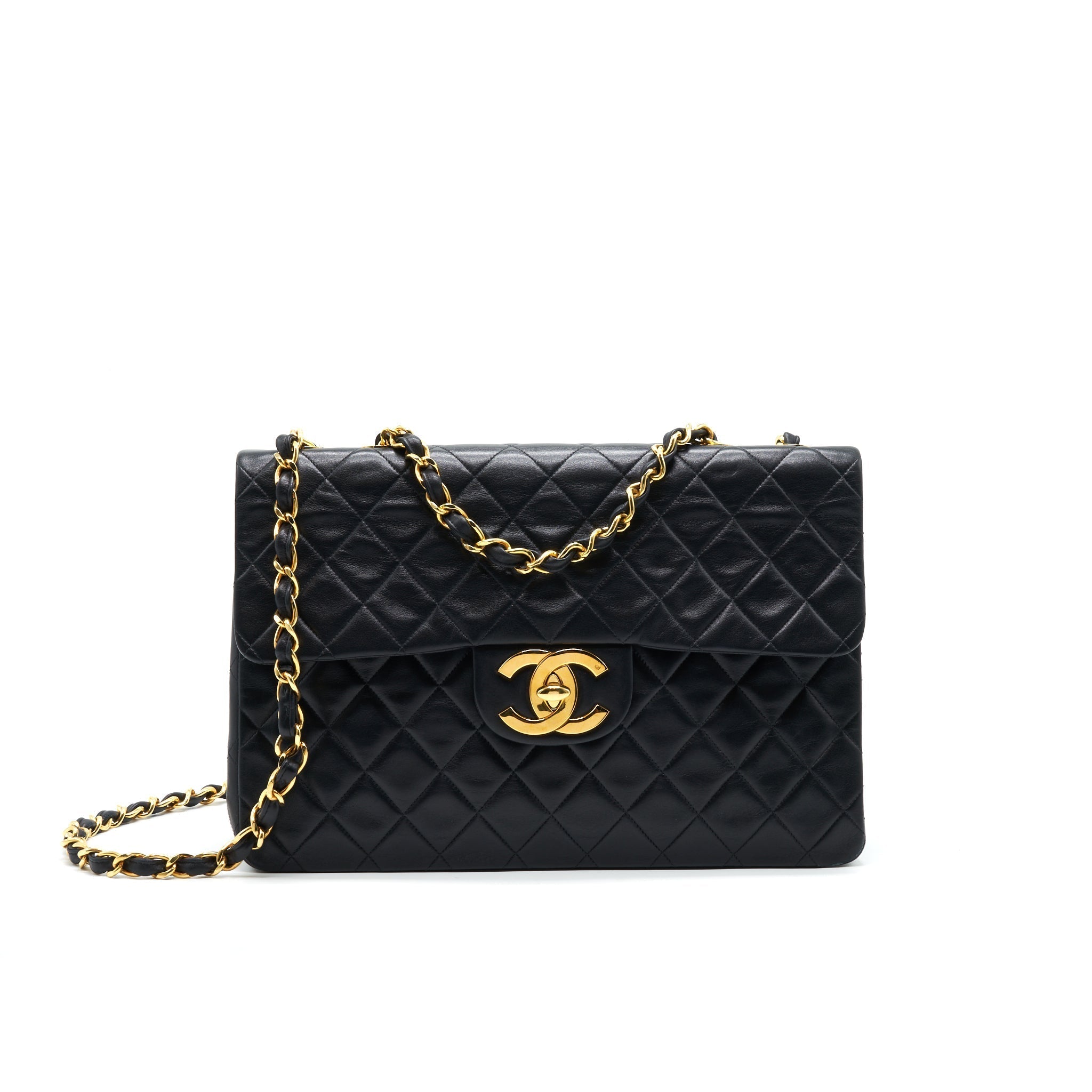 Chanel Vintage Maxi Flap Bag Black 24K