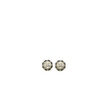 Chanel Round CC Leather/ Crystal Earrings L