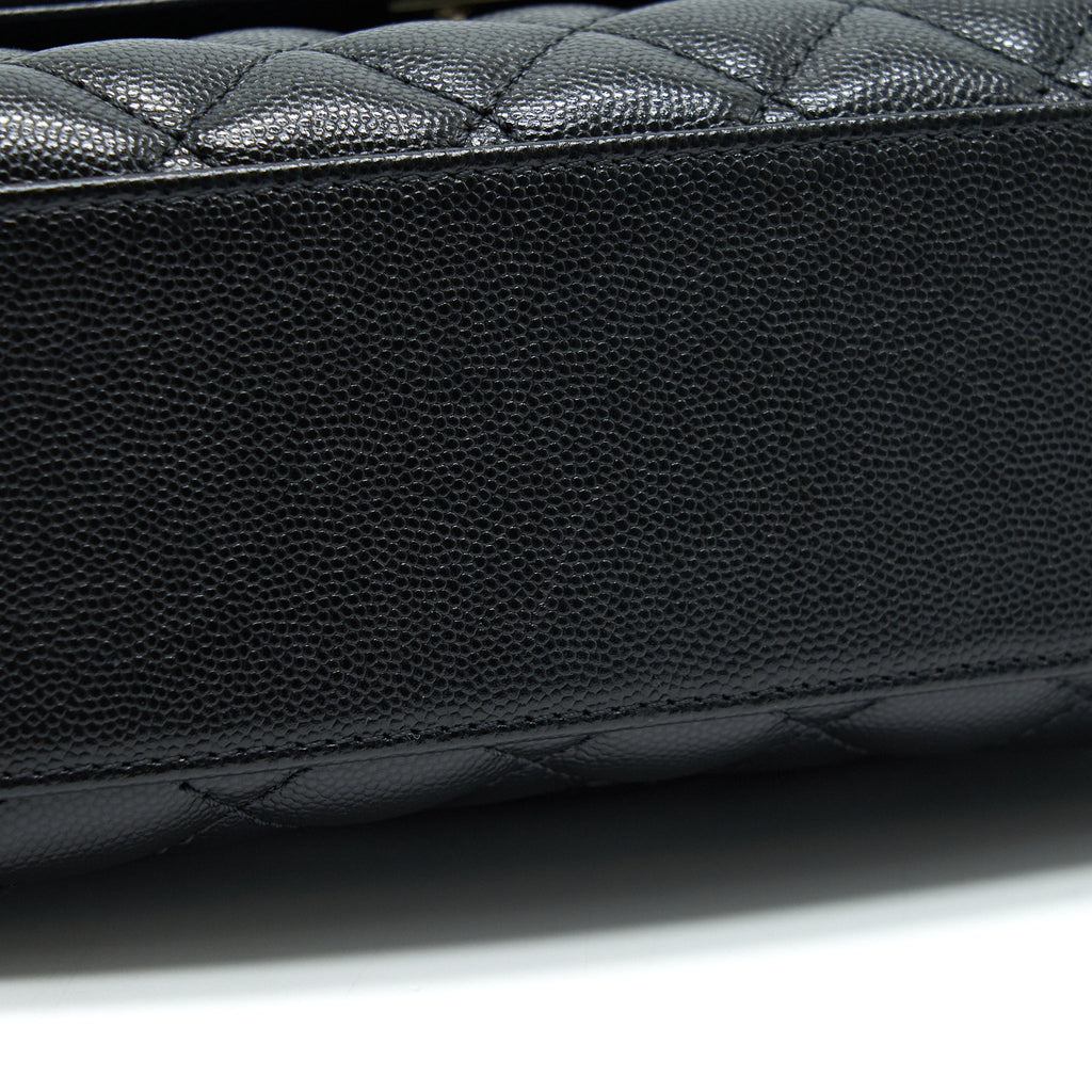 Chanel Small Coco Handle 24cm Caviar Black L Embossed Handle