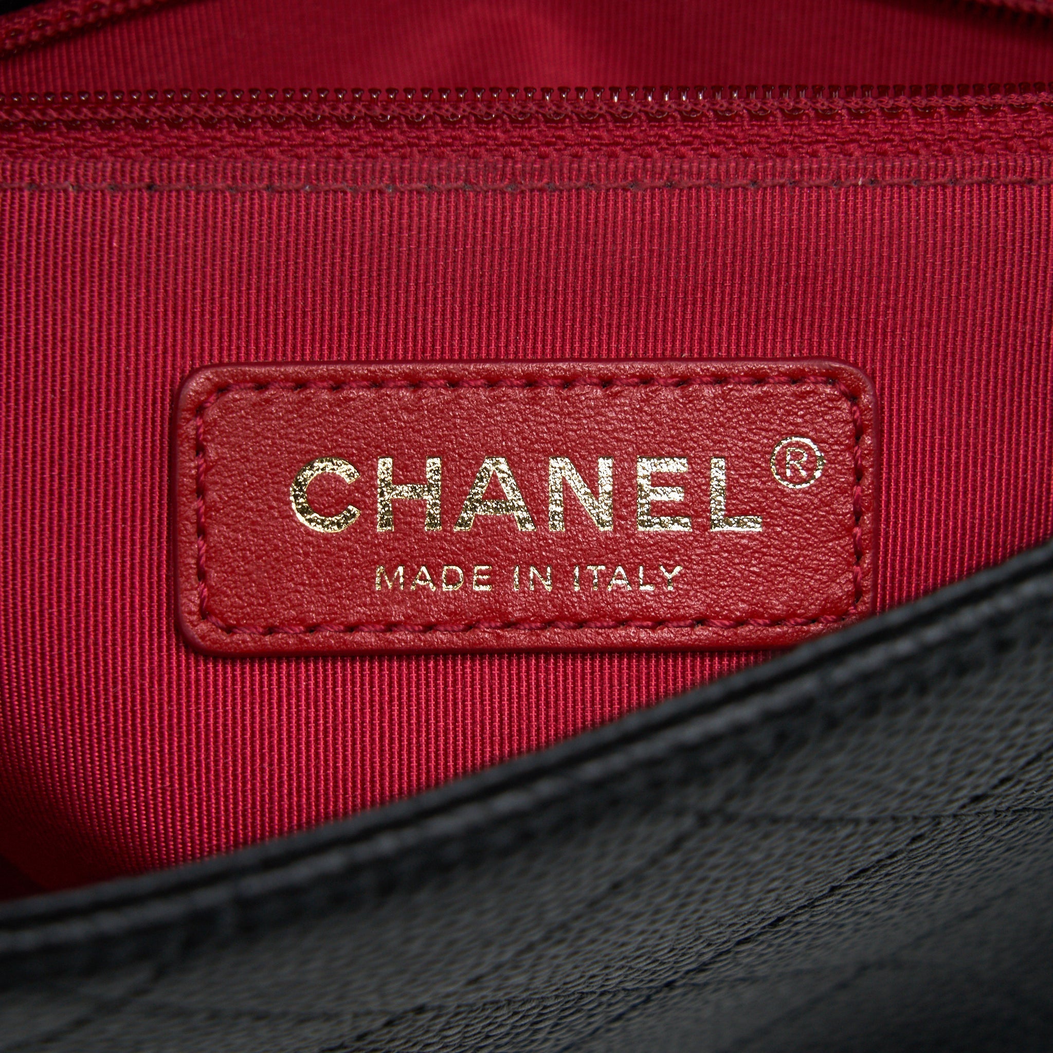 Chanel Caviar quilted flap Bag with handle and Chain Black L