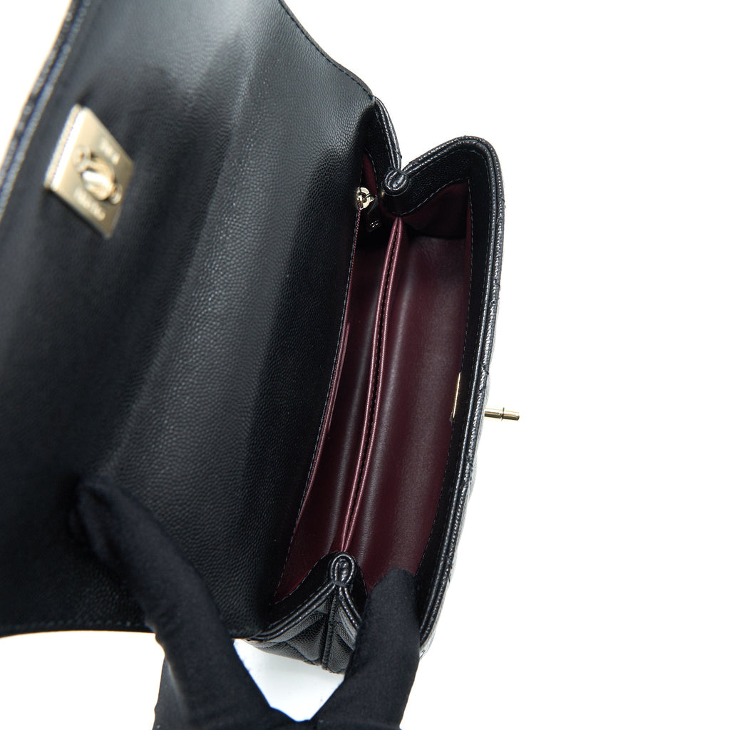 Chanel Small Coco Handle 24cm Caviar Black L Embossed Handle