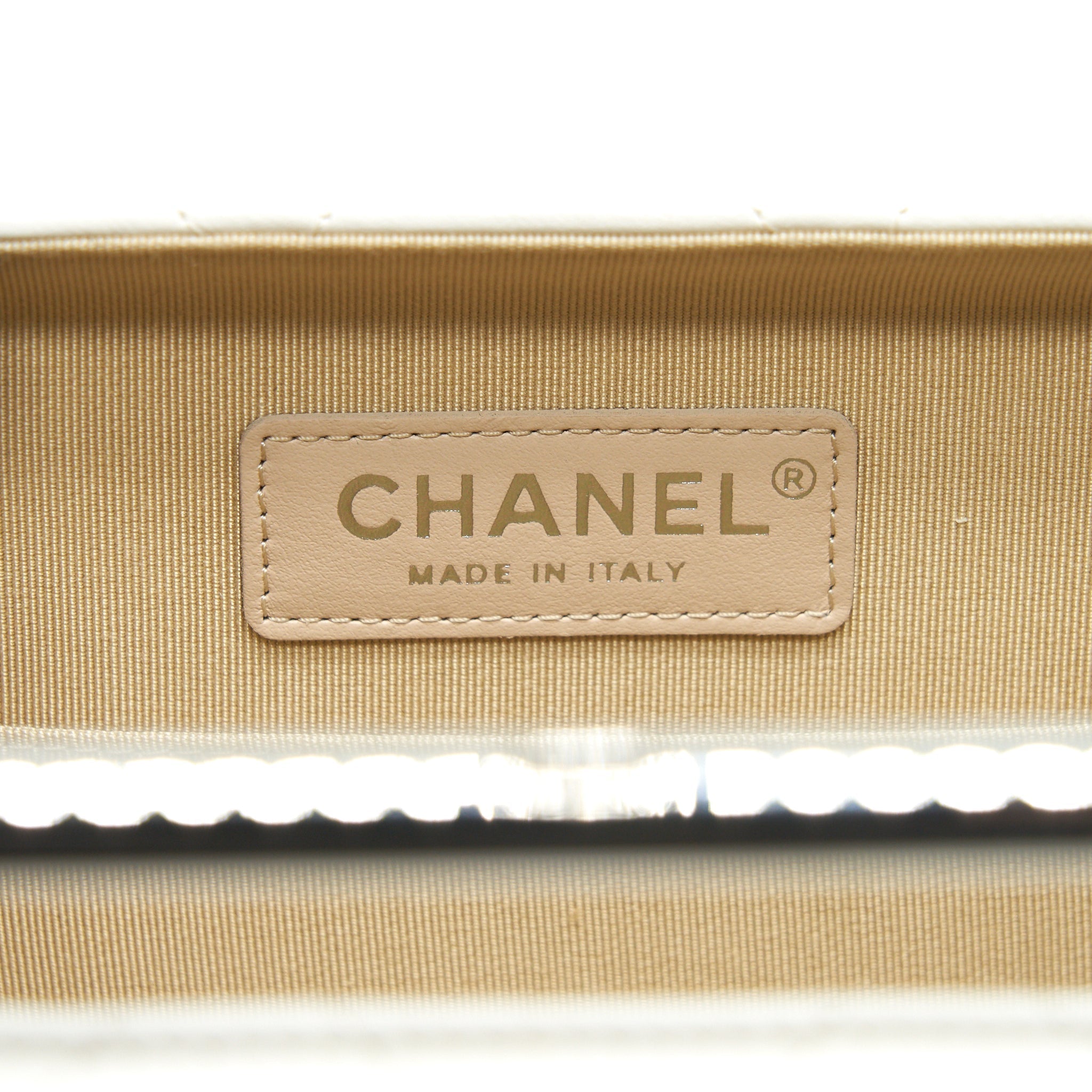 Chanel Quilted Clutch Lambskin White