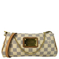 LOUIS VUITTON Pochette Eva Damier Azur Crossbody Clutch Bag White