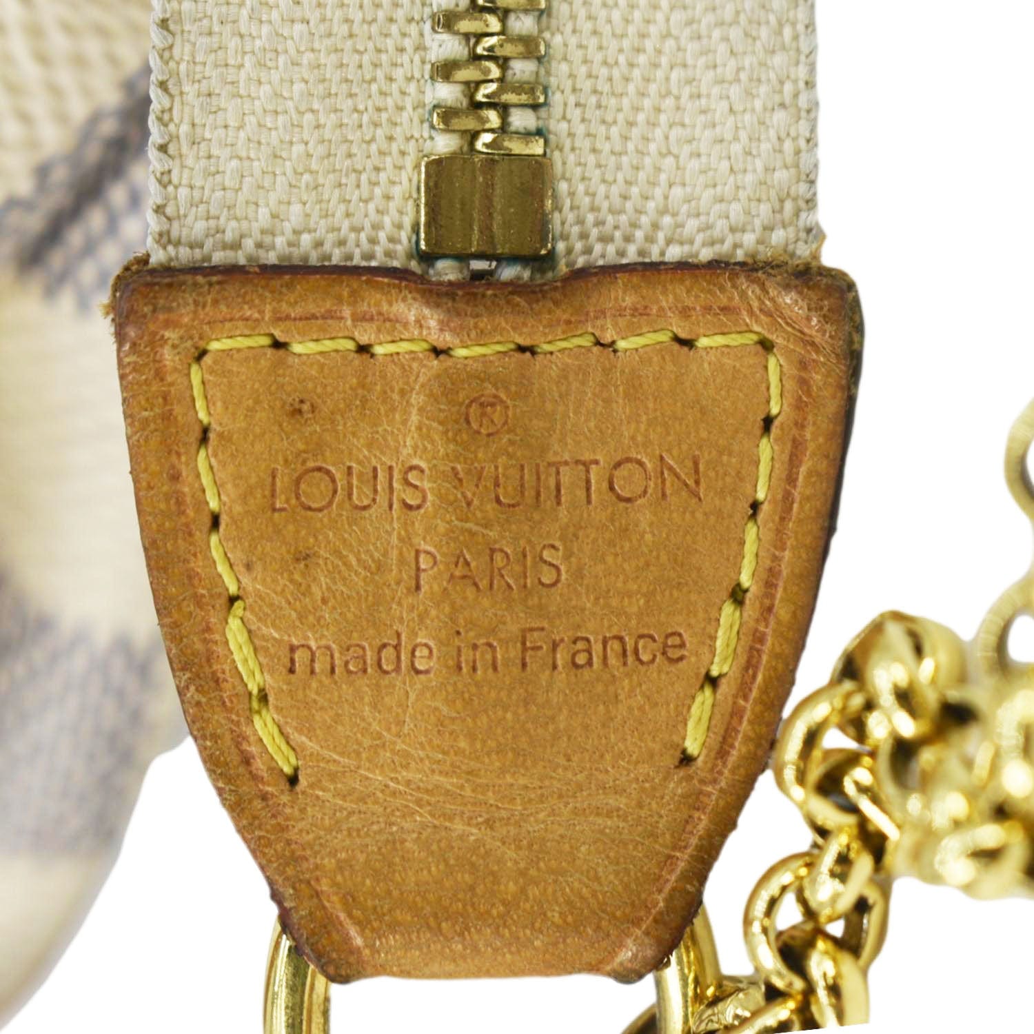LOUIS VUITTON Pochette Eva Damier Azur Crossbody Clutch Bag White