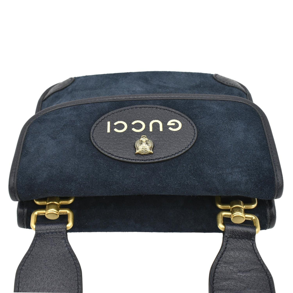 GUCCI Neo Vintage Suede Crossbody Bag Blue 501050