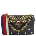 GUCCI Broadway Queen Margaret Pearl Studded Nappa Leather Crossbody Bag Black 453778