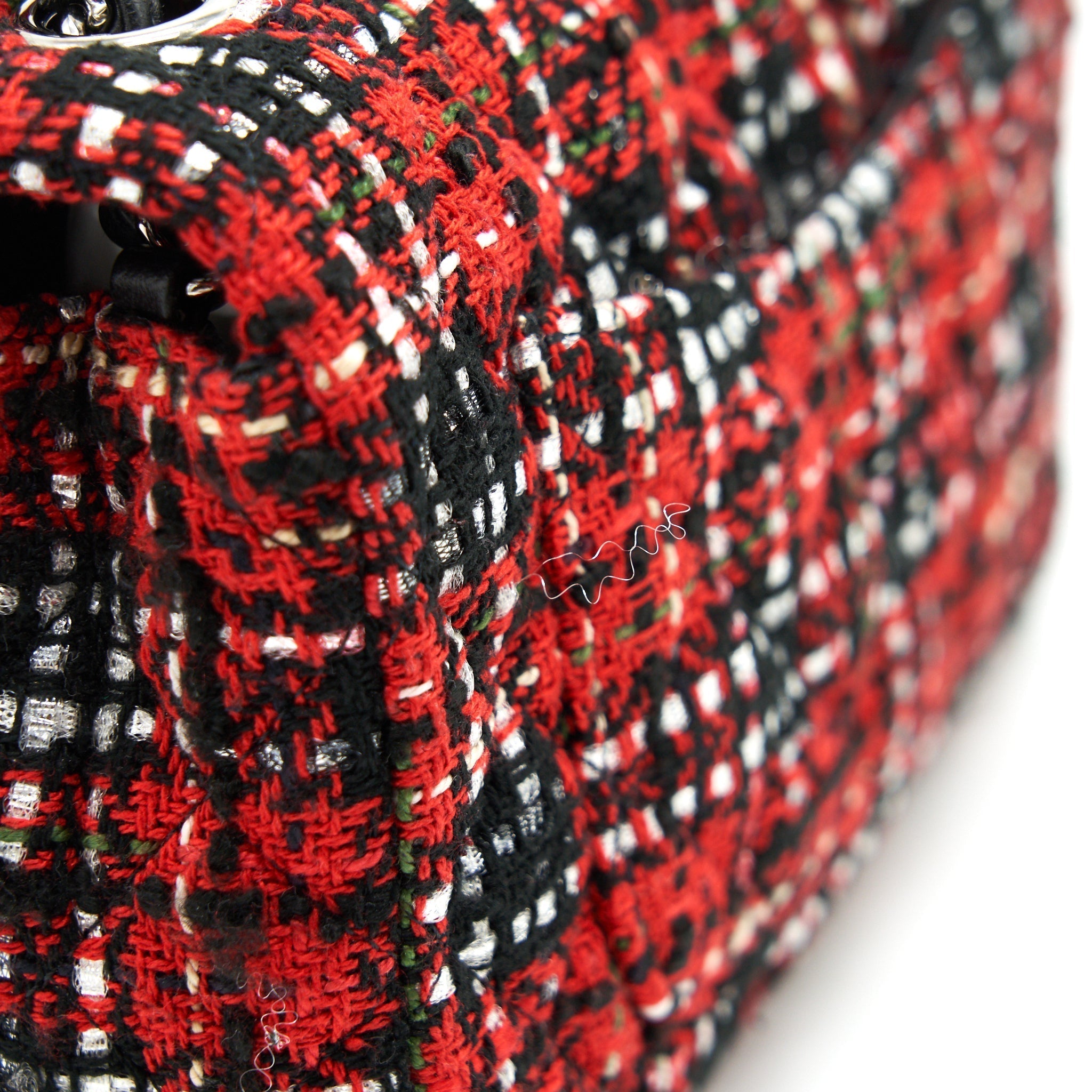 CHANEL SMALL RECTANGULAR RED BLACK TWEED IN