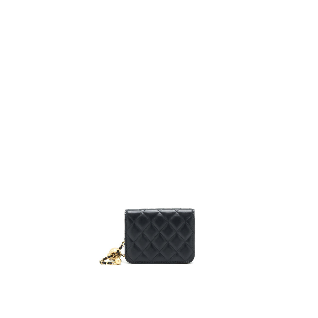 Chanel Pearl crush mini Belt coins Purse/  holder black