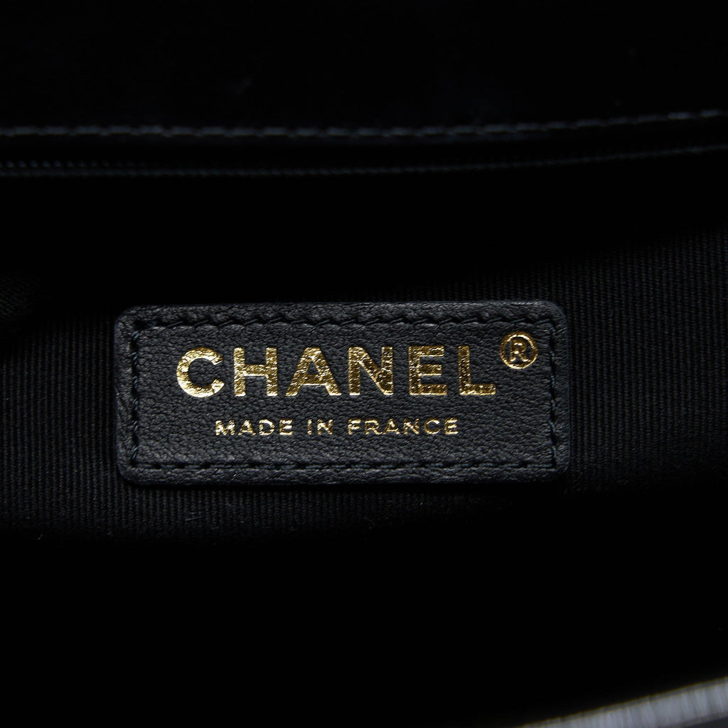 Chanel 22K Large Backpack Patent Black Brushed  (Microchip)