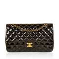 Chanel Classic Flap Bag - Medium - Patent Black Glitter